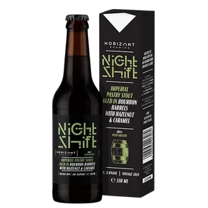 Horizont Night Shift Vintage 2024 Stout bourbon hordóban mogyoróval és karamellel 11,8% 330ml DRS