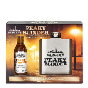 Peaky Blinder Irish Whiskey 40% 5cl + Hipflask Gift Pack