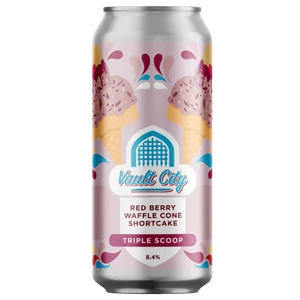 Vault City Red Berry Waffle Cone Shortcake Triple Scoop 8,4% 440ml DRS
