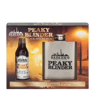 Peaky Blinder Black Spiced Rum 40% 5cl + Hipflask Gift Pack
