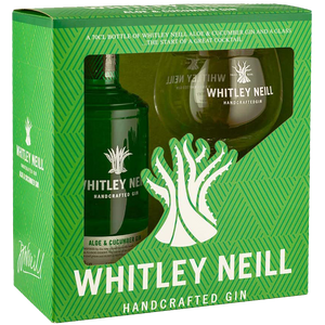 Whitley Neill Aloe & Cucumber Gin 43% 700ml + Glass Gift Pack