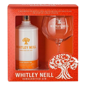 Whitley Neill Blood Orange Gin 43% 700ml + Glass Gift Pack