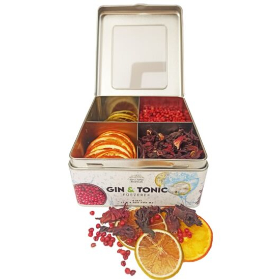 Gin Tonic Botanicals - fém dobozos (lime-narancs-hibiszkusz-rózsabors) 139g