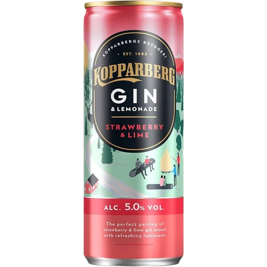 Kopparberg Gin & Lemonade Strawberry & Lime 5% 250ml DRS