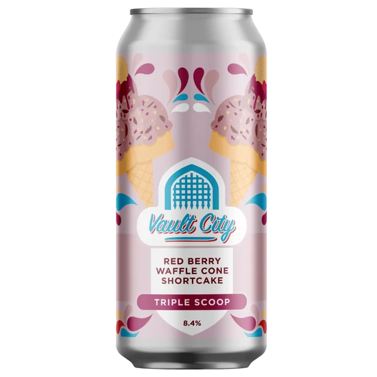 Vault City Red Berry Waffle Cone Shortcake Triple Scoop 8,4% 440ml DRS
