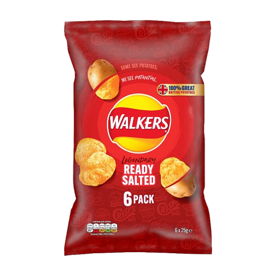 chips Walkers Ready Salted 6x25g (sózott)