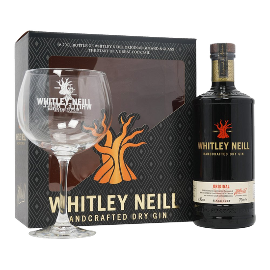 Whitley Neill Gin 43% 700ml + Glass Gift Pack