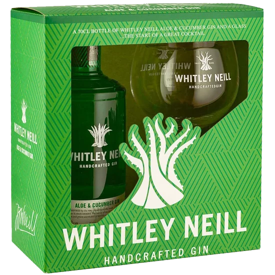 Whitley Neill Aloe & Cucumber Gin 43% 700ml + Glass Gift Pack