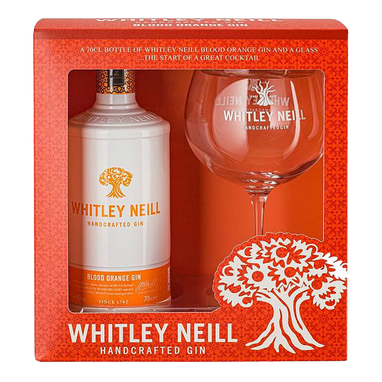 Whitley Neill Blood Orange Gin 43% 700ml + Glass Gift Pack