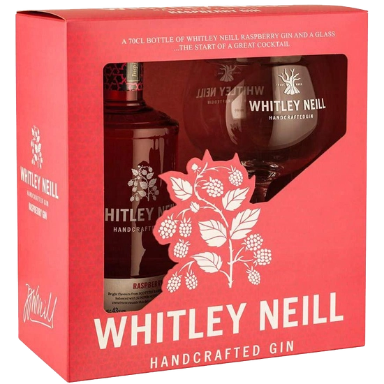 Whitley Neill Raspberry Gin 43% 700ml + Glass Gift Pack